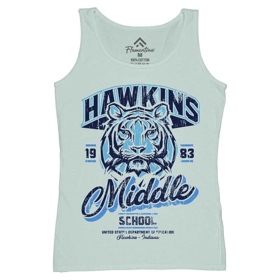 Hawkins School Womens Organic Tank Top Vest Horror D144