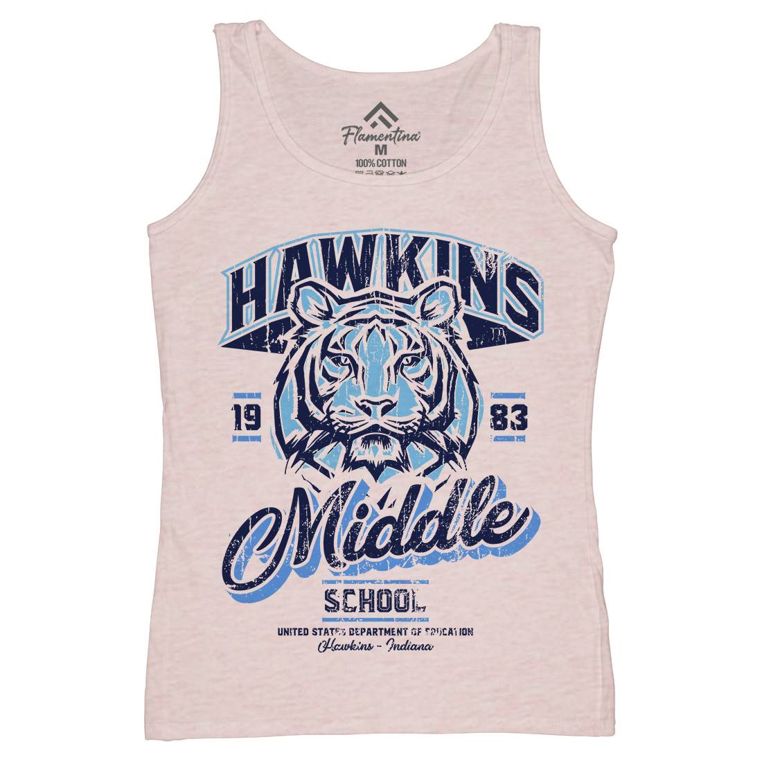 Hawkins School Womens Organic Tank Top Vest Horror D144
