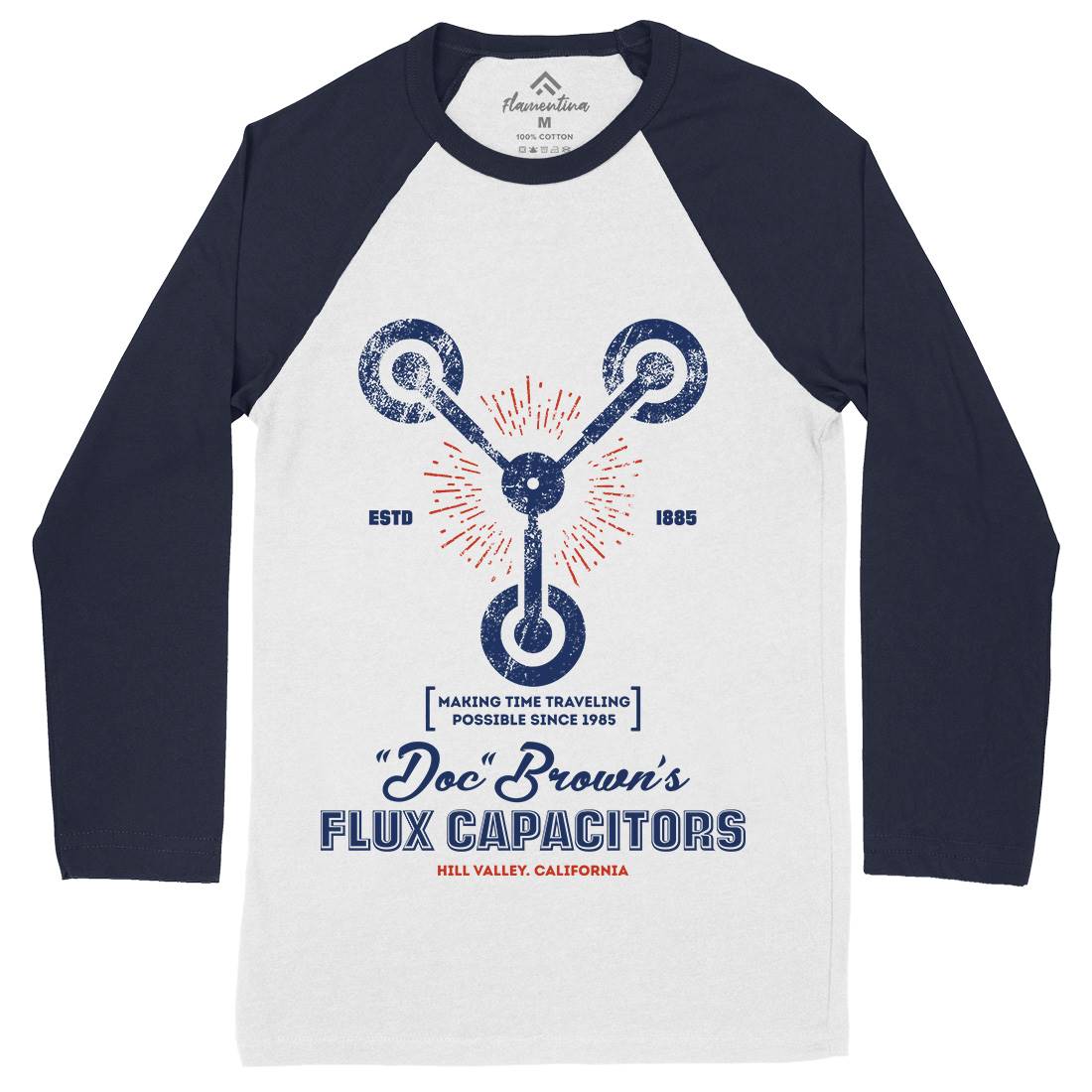 Flux Capacitor Mens Long Sleeve Baseball T-Shirt Space D145