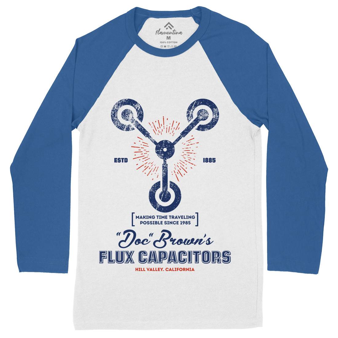 Flux Capacitor Mens Long Sleeve Baseball T-Shirt Space D145