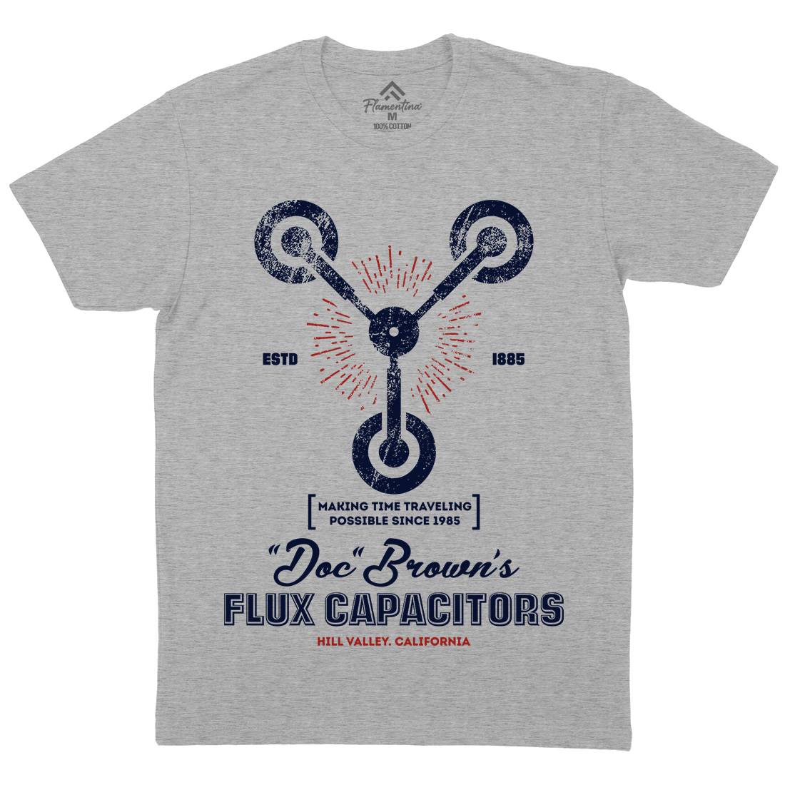 Flux Capacitor Mens Organic Crew Neck T-Shirt Space D145