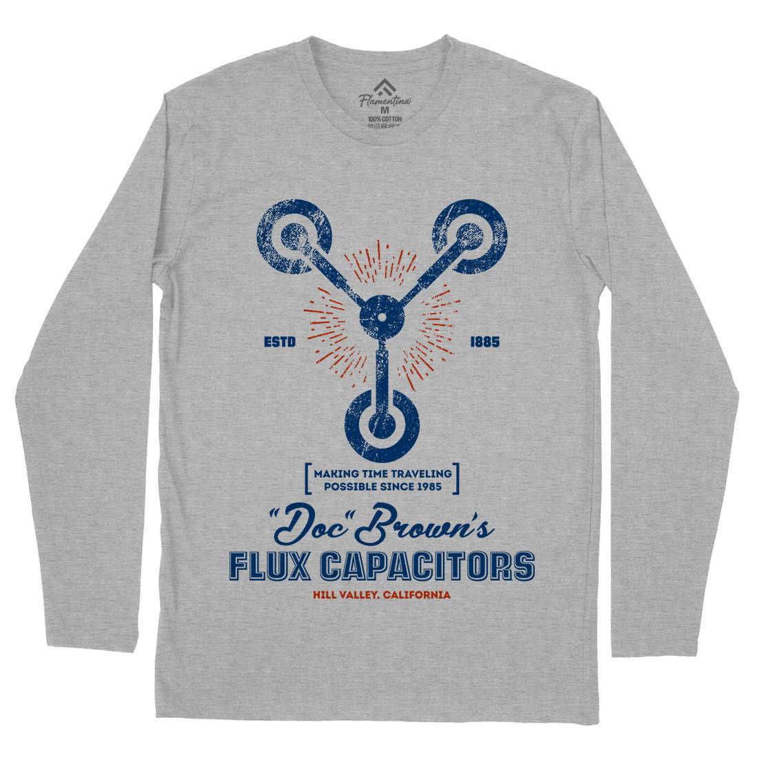 Flux Capacitor Mens Long Sleeve T-Shirt Space D145