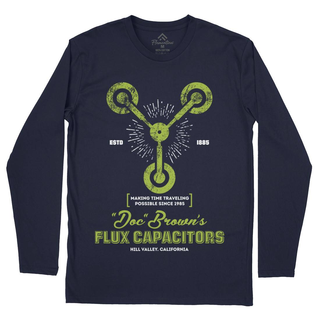 Flux Capacitor Mens Long Sleeve T-Shirt Space D145