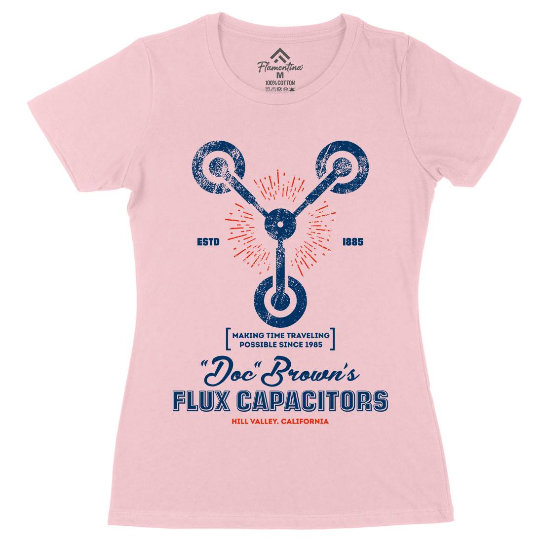 Flux Capacitor Womens Organic Crew Neck T-Shirt Space D145