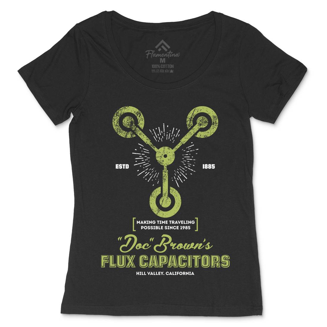 Flux Capacitor Womens Scoop Neck T-Shirt Space D145