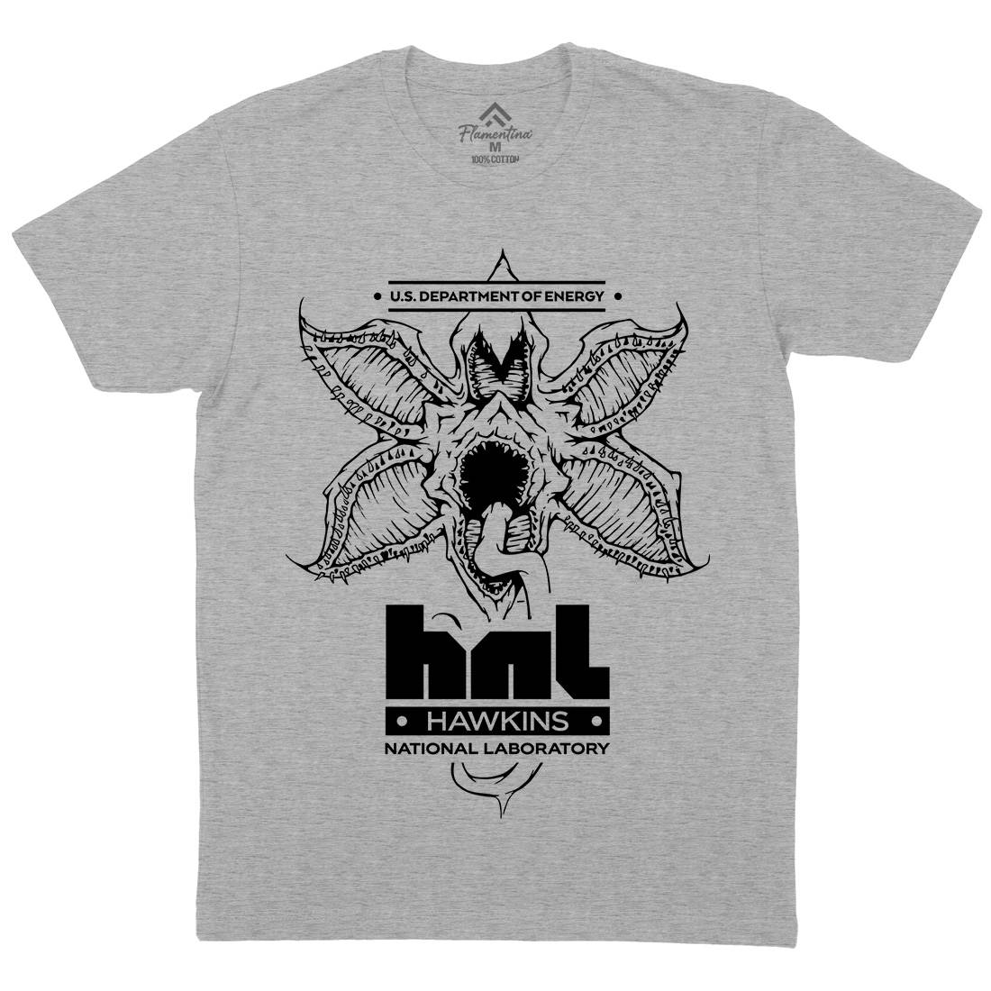 Hawkins National Lab Mens Organic Crew Neck T-Shirt Horror D146