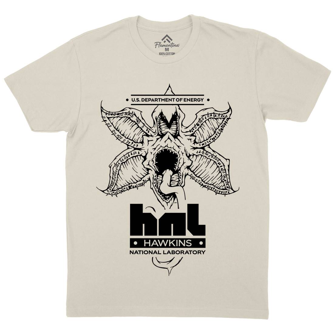 Hawkins National Lab Mens Organic Crew Neck T-Shirt Horror D146
