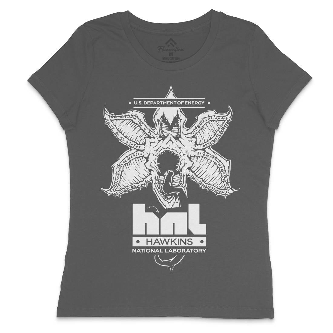 Hawkins National Lab Womens Crew Neck T-Shirt Horror D146