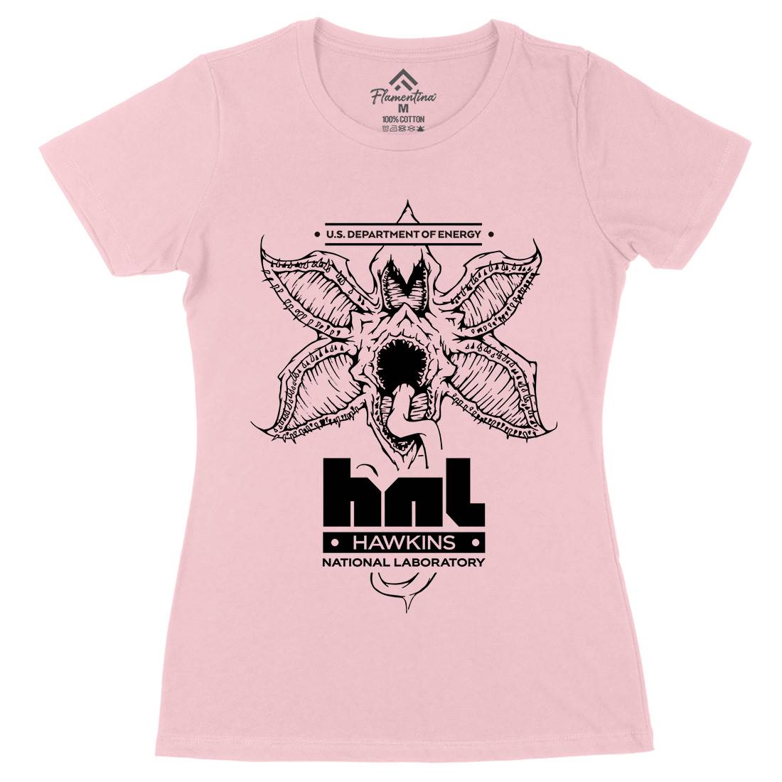 Hawkins National Lab Womens Organic Crew Neck T-Shirt Horror D146