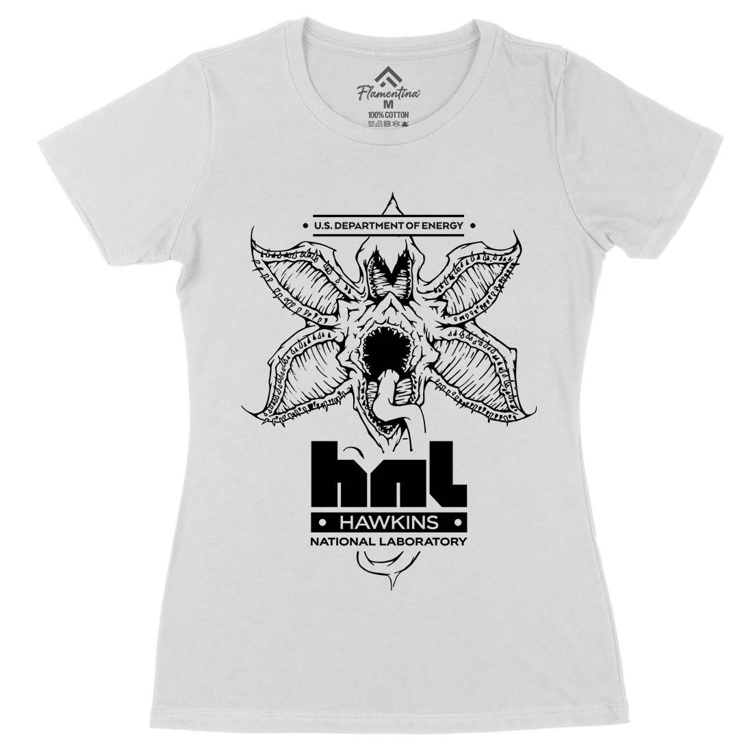 Hawkins National Lab Womens Organic Crew Neck T-Shirt Horror D146