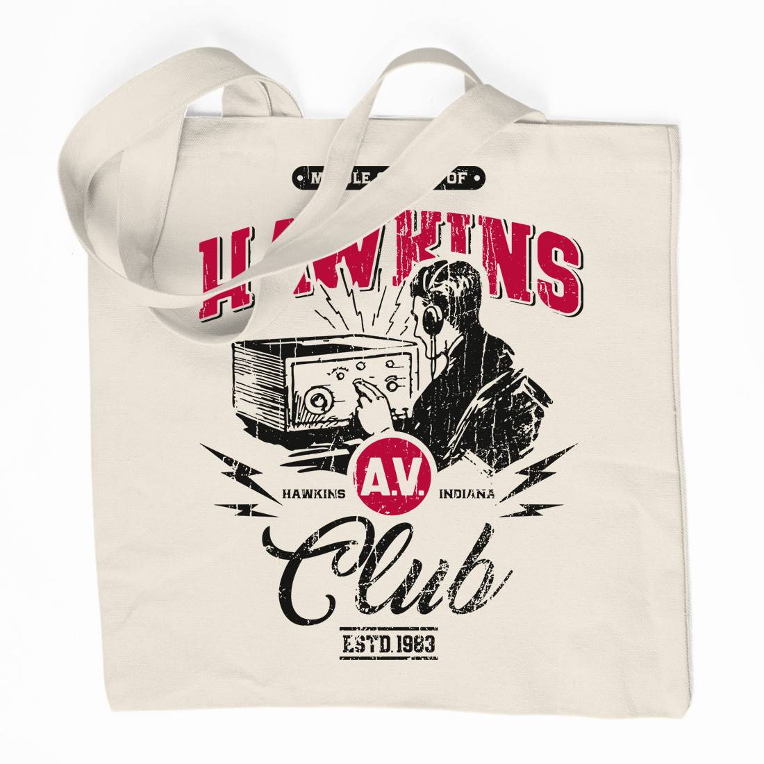 Hawkins Av Club Organic Premium Cotton Tote Bag Horror D147