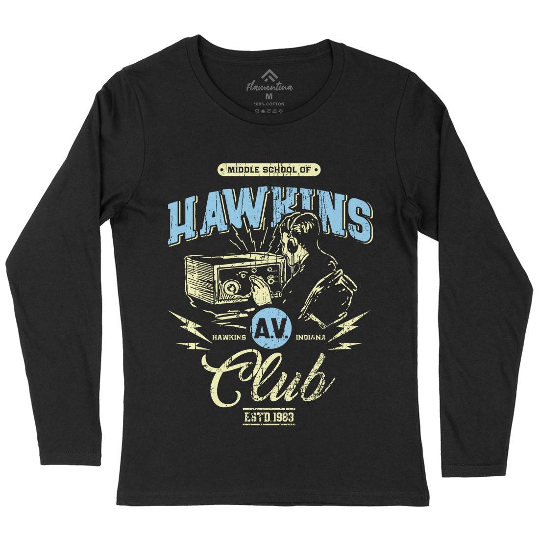 Hawkins Av Club Womens Long Sleeve T-Shirt Horror D147