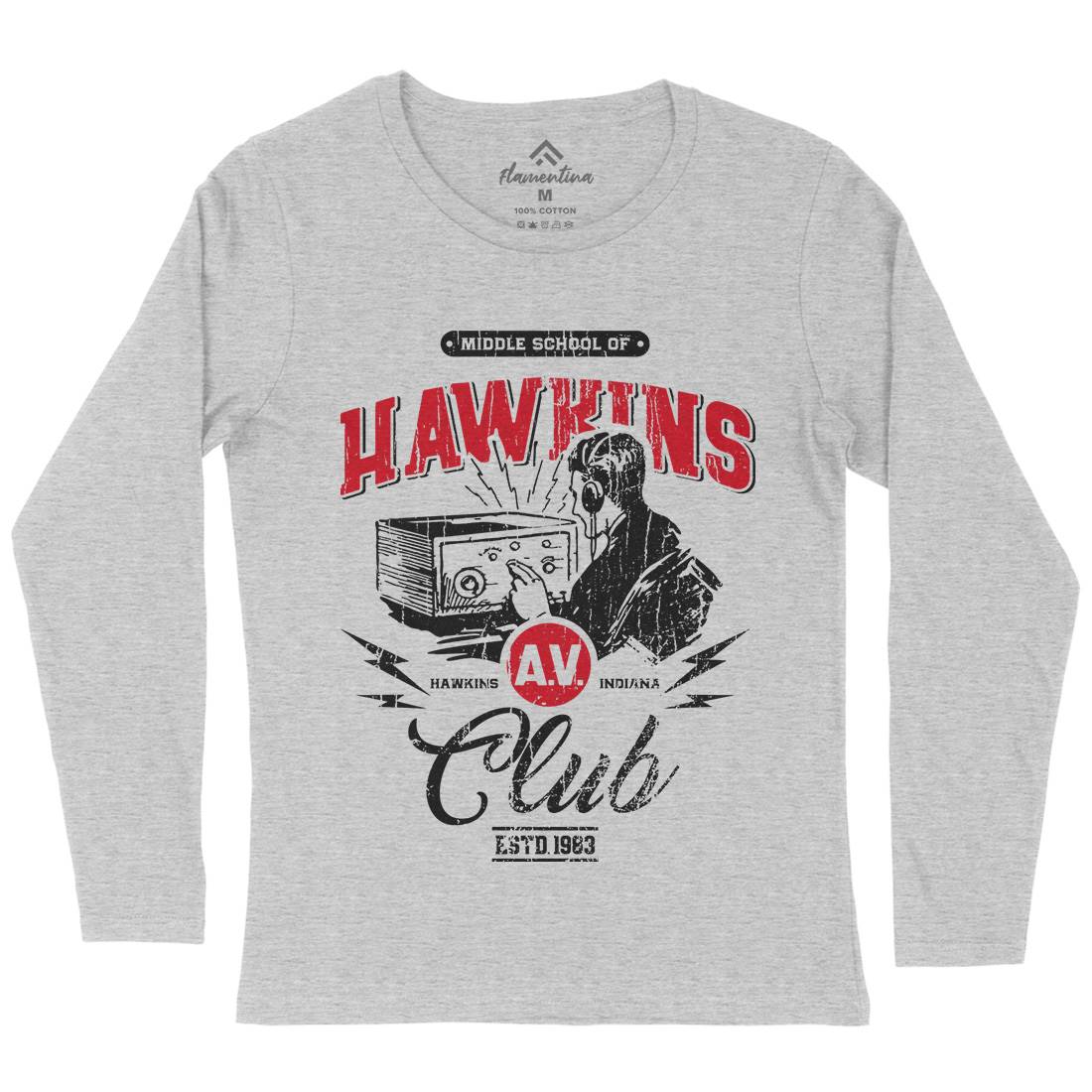 Hawkins Av Club Womens Long Sleeve T-Shirt Horror D147