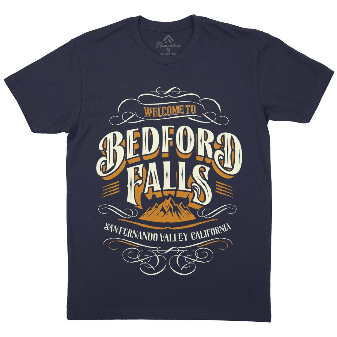 Bedford Falls Mens Crew Neck T-Shirt Christmas D148