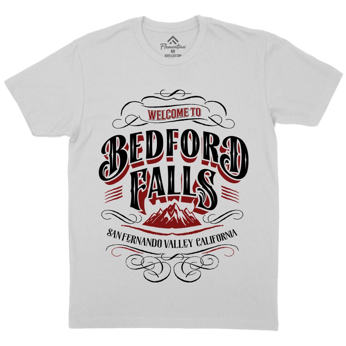 Bedford Falls Mens Crew Neck T-Shirt Christmas D148