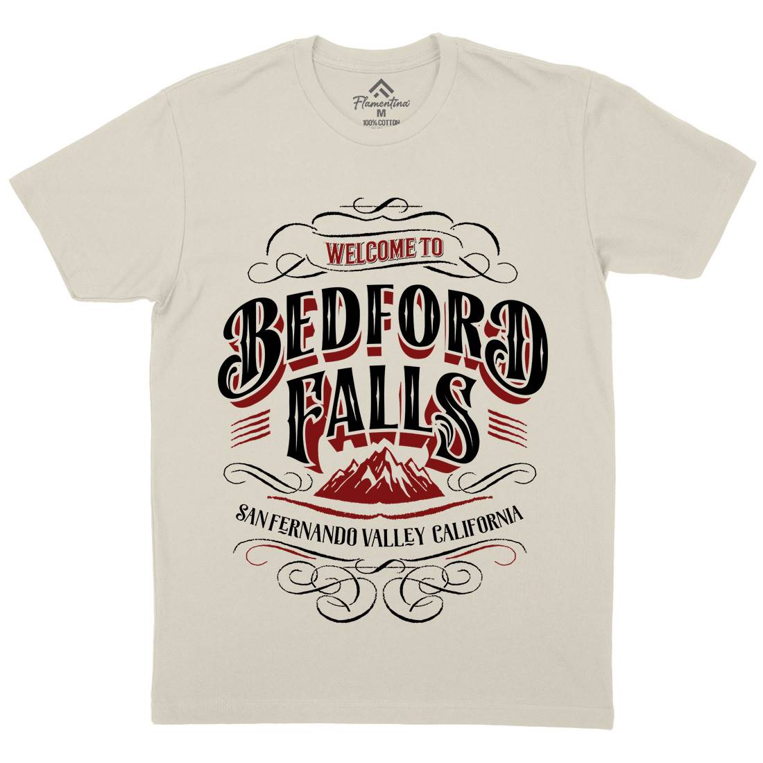 Bedford Falls Mens Organic Crew Neck T-Shirt Christmas D148