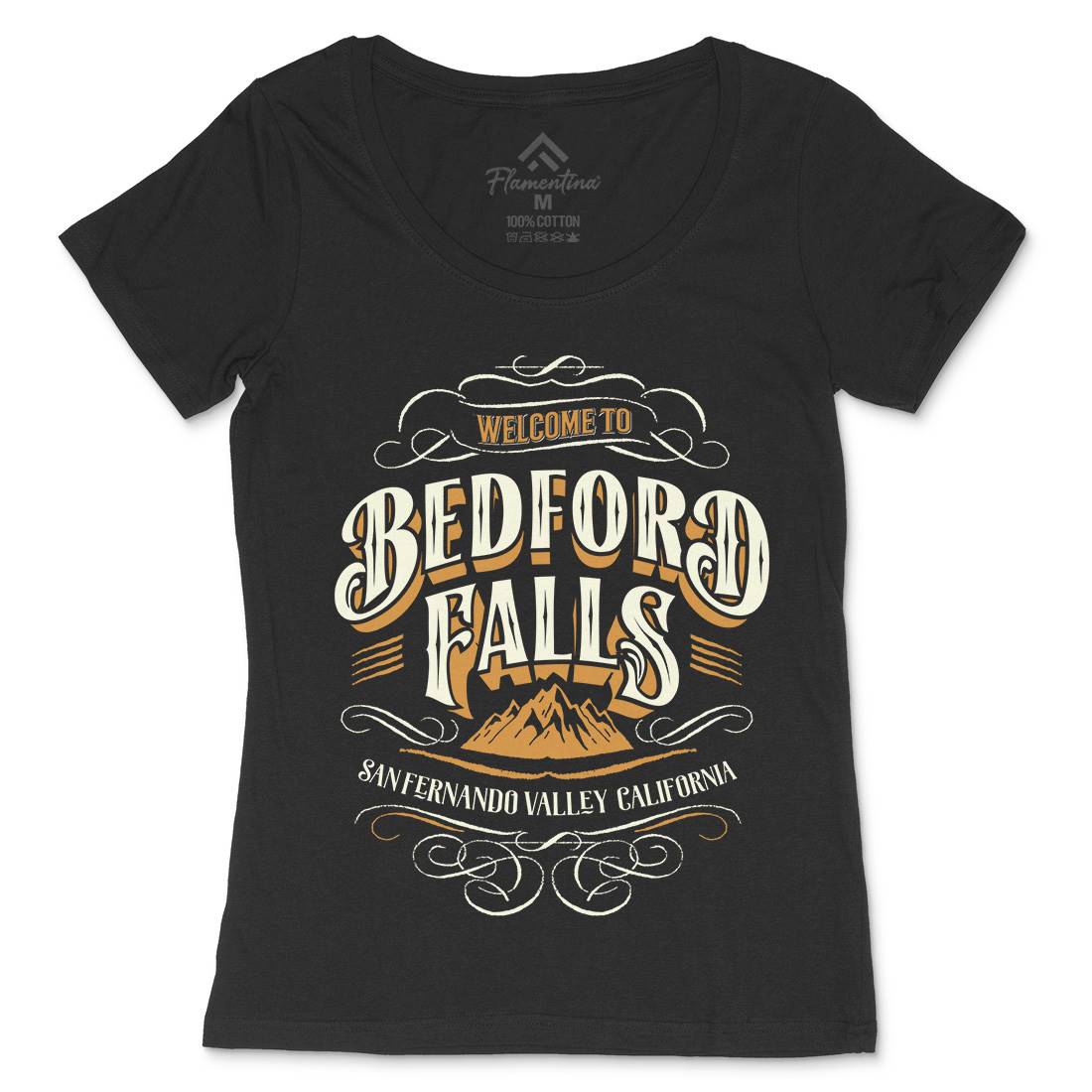 Bedford Falls Womens Scoop Neck T-Shirt Christmas D148
