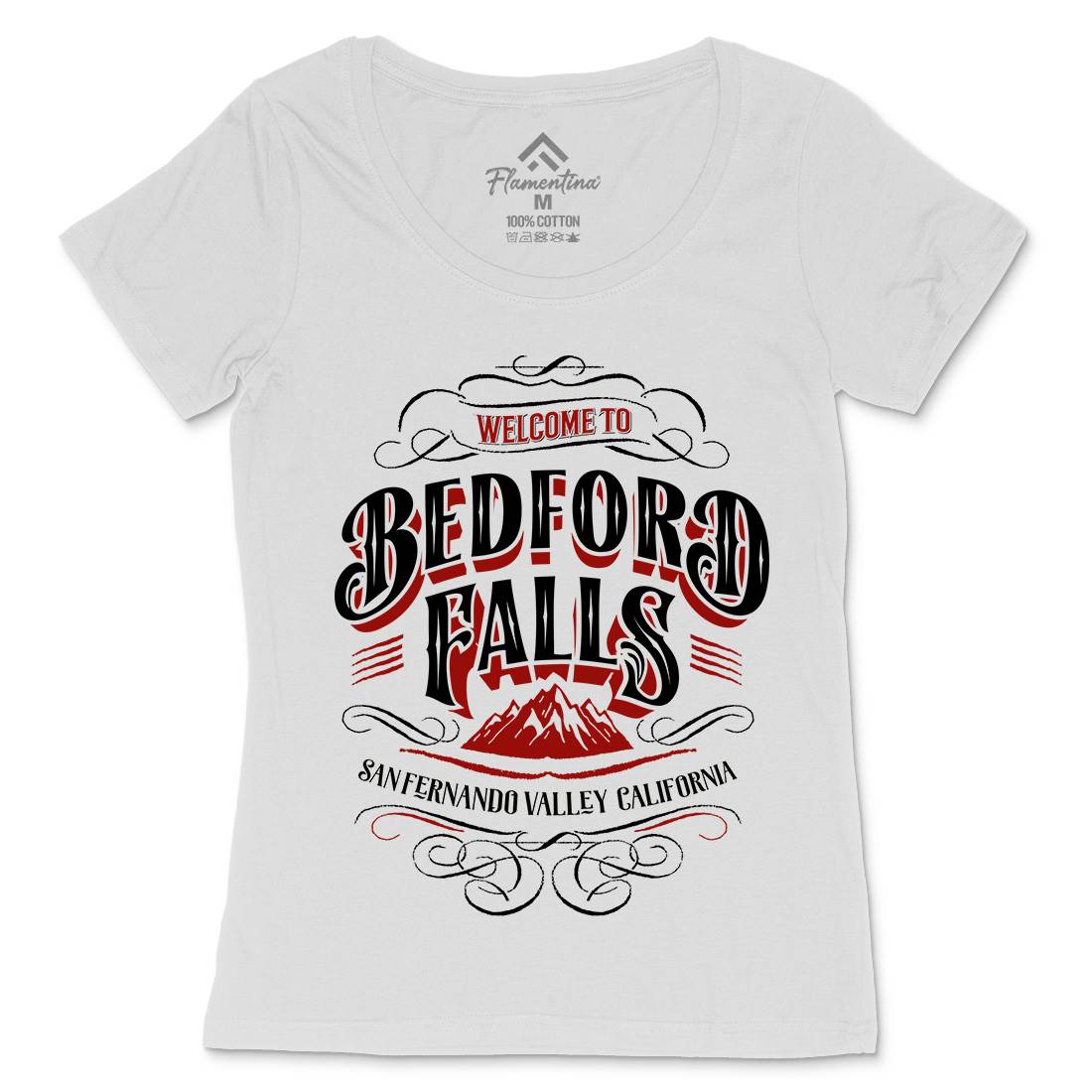 Bedford Falls Womens Scoop Neck T-Shirt Christmas D148