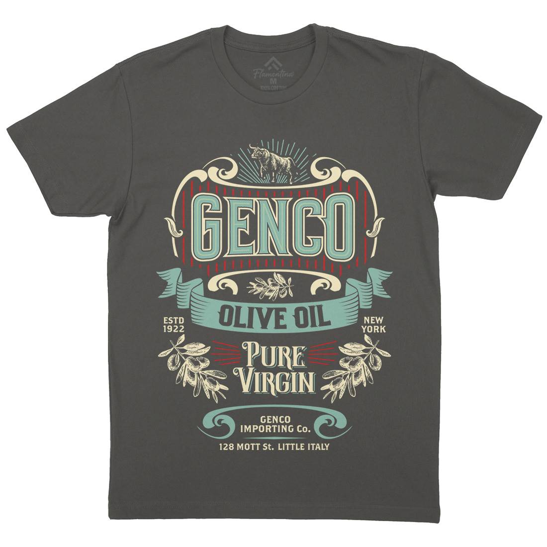 Genco Pura Mens Crew Neck T-Shirt Food D151