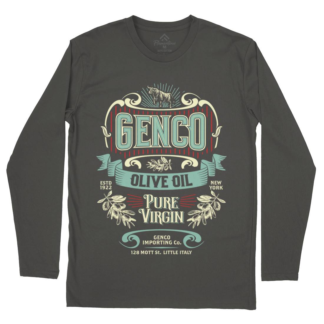 Genco Pura Mens Long Sleeve T-Shirt Food D151