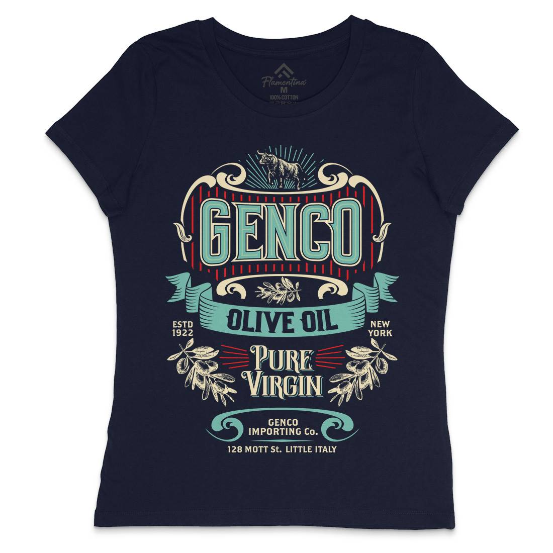 Genco Pura Womens Crew Neck T-Shirt Food D151