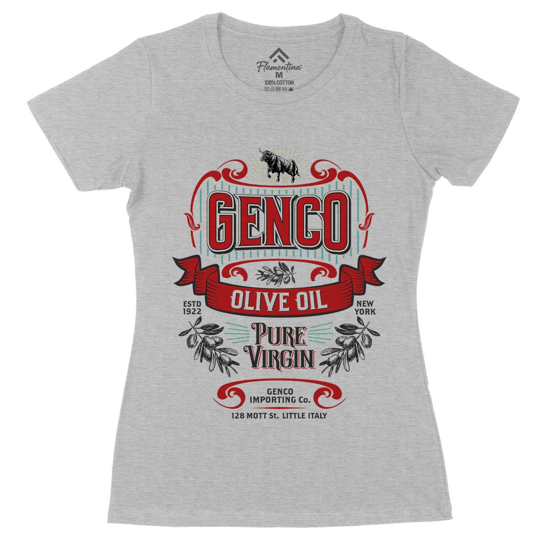 Genco Pura Womens Organic Crew Neck T-Shirt Food D151