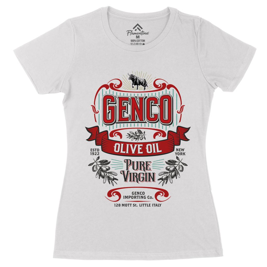 Genco Pura Womens Organic Crew Neck T-Shirt Food D151