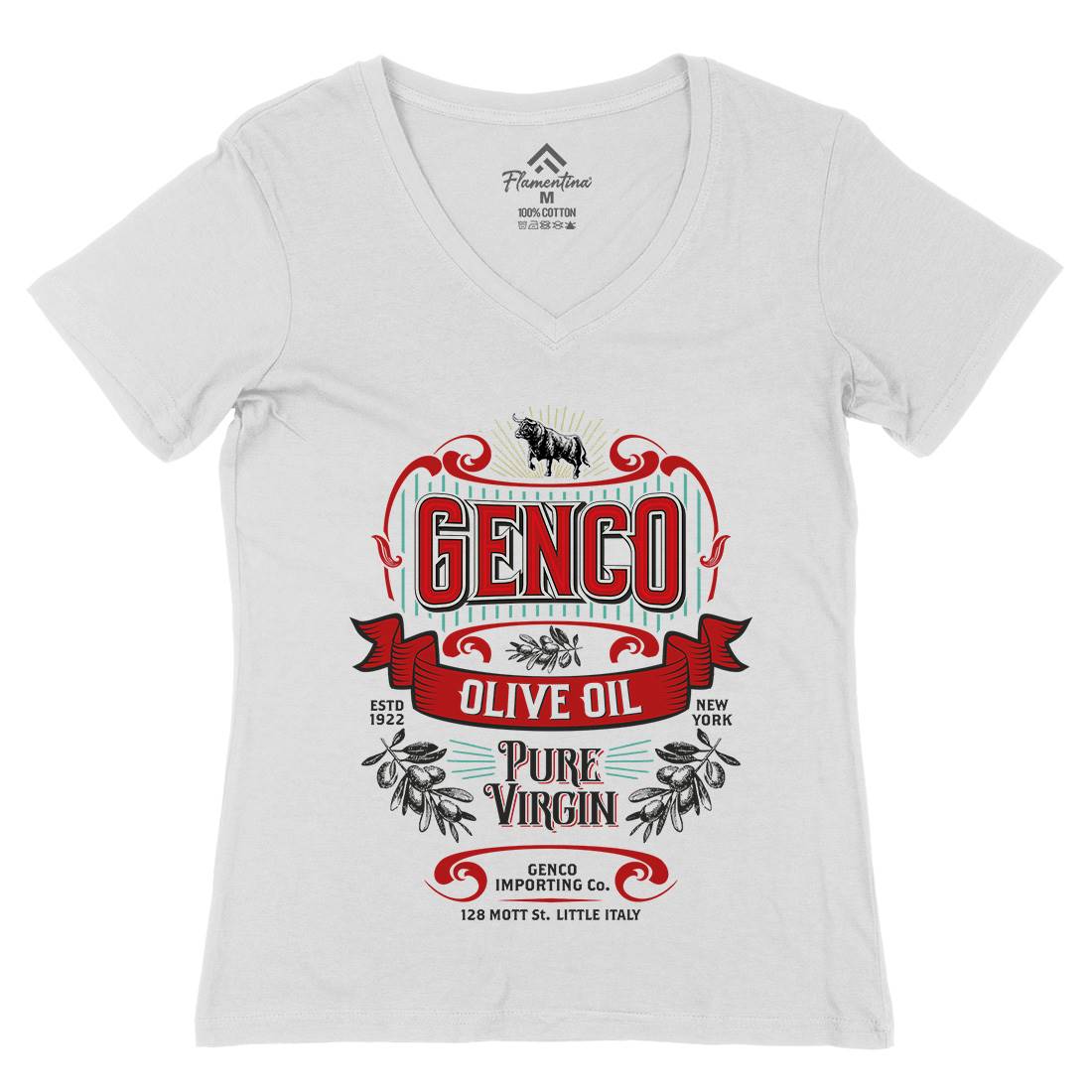 Genco Pura Womens Organic V-Neck T-Shirt Food D151