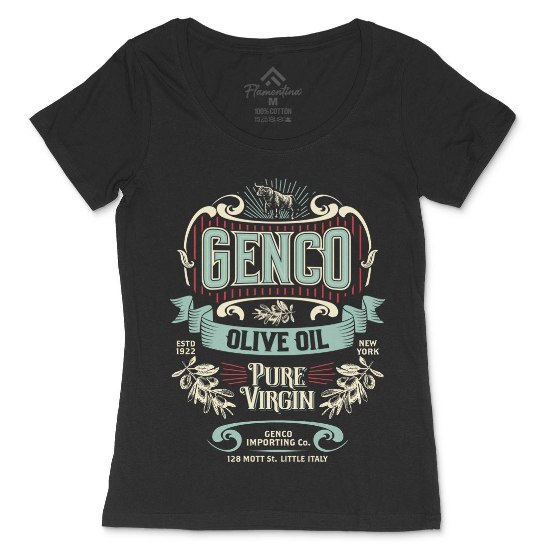Genco Pura Womens Scoop Neck T-Shirt Food D151