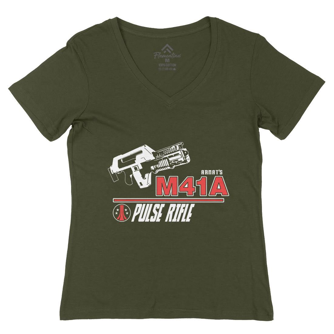 M41A Womens Organic V-Neck T-Shirt Army D153