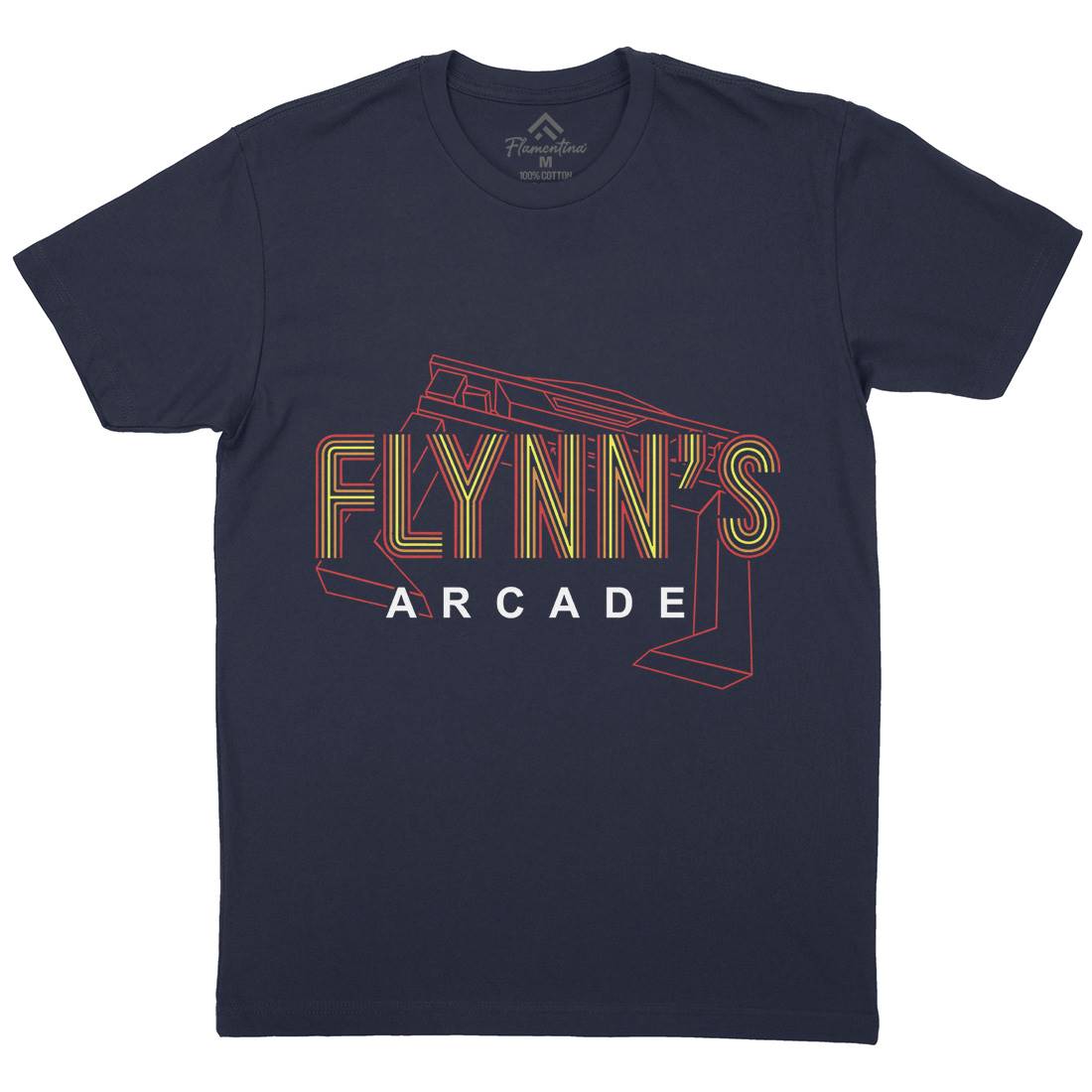 Flynns Arcade Mens Organic Crew Neck T-Shirt Space D154