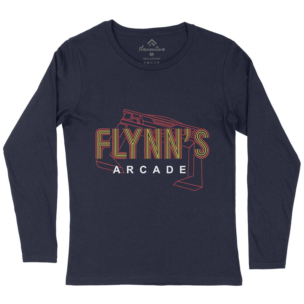 Flynns Arcade Womens Long Sleeve T-Shirt Space D154
