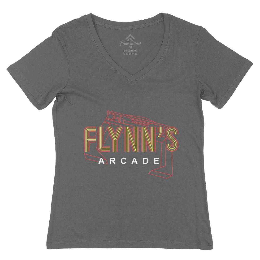 Flynns Arcade Womens Organic V-Neck T-Shirt Space D154