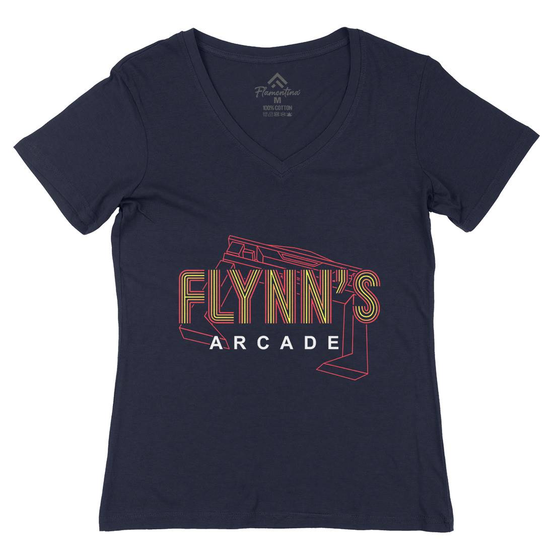 Flynns Arcade Womens Organic V-Neck T-Shirt Space D154