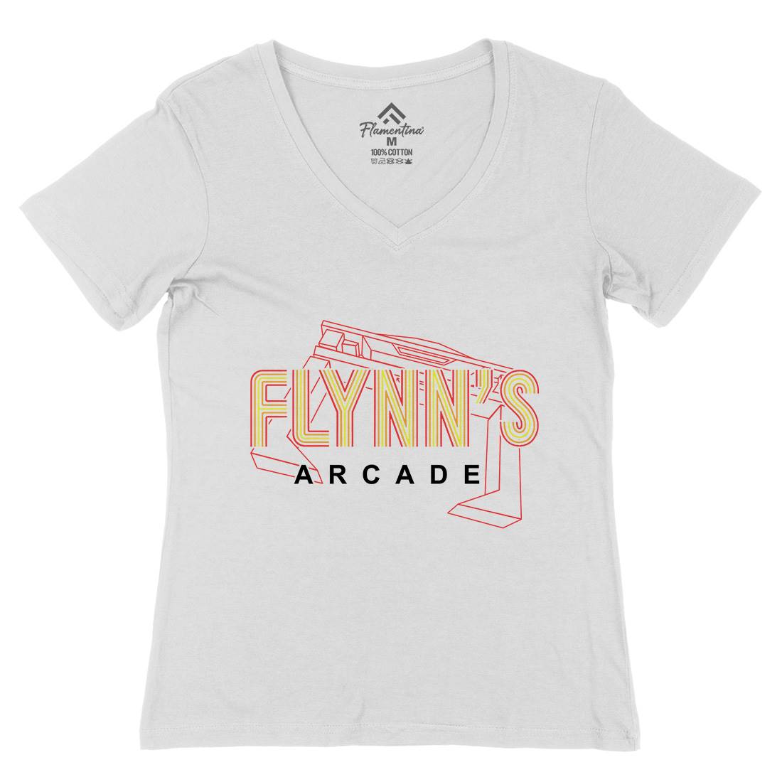 Flynns Arcade Womens Organic V-Neck T-Shirt Space D154
