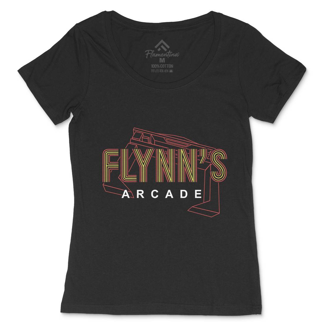 Flynns Arcade Womens Scoop Neck T-Shirt Space D154