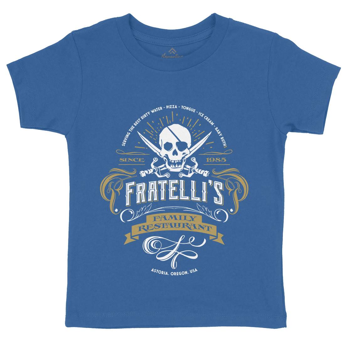 Fratellis Restaurant Kids Organic Crew Neck T-Shirt Horror D157