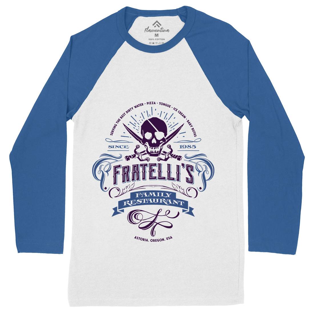 Fratellis Restaurant Mens Long Sleeve Baseball T-Shirt Horror D157