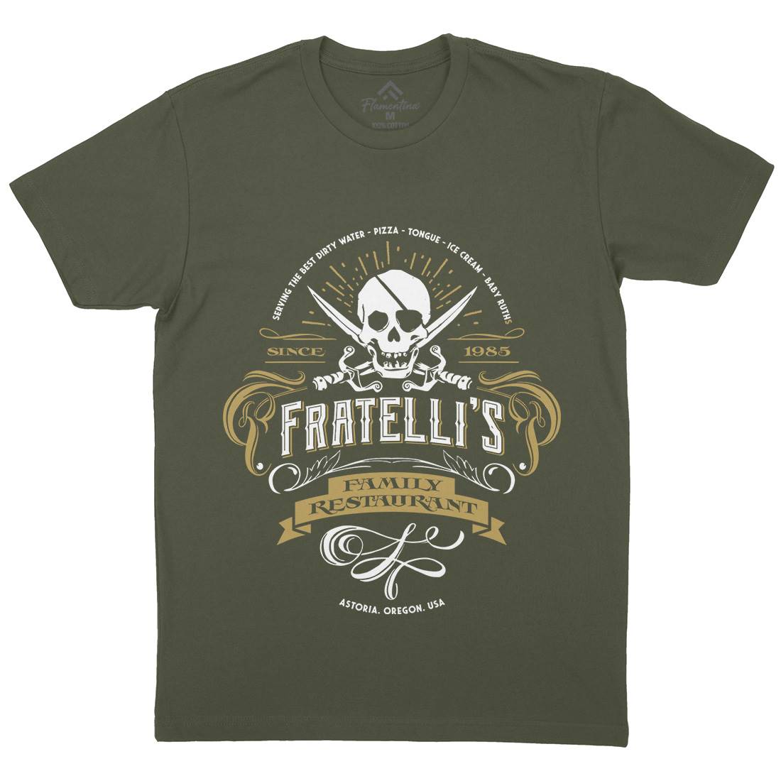 Fratellis Restaurant Mens Crew Neck T-Shirt Horror D157
