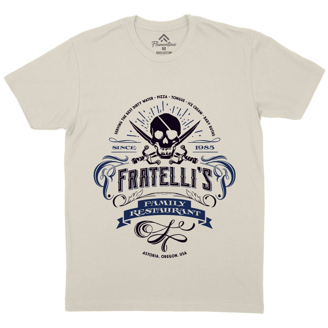 Fratellis Restaurant Mens Organic Crew Neck T-Shirt Horror D157