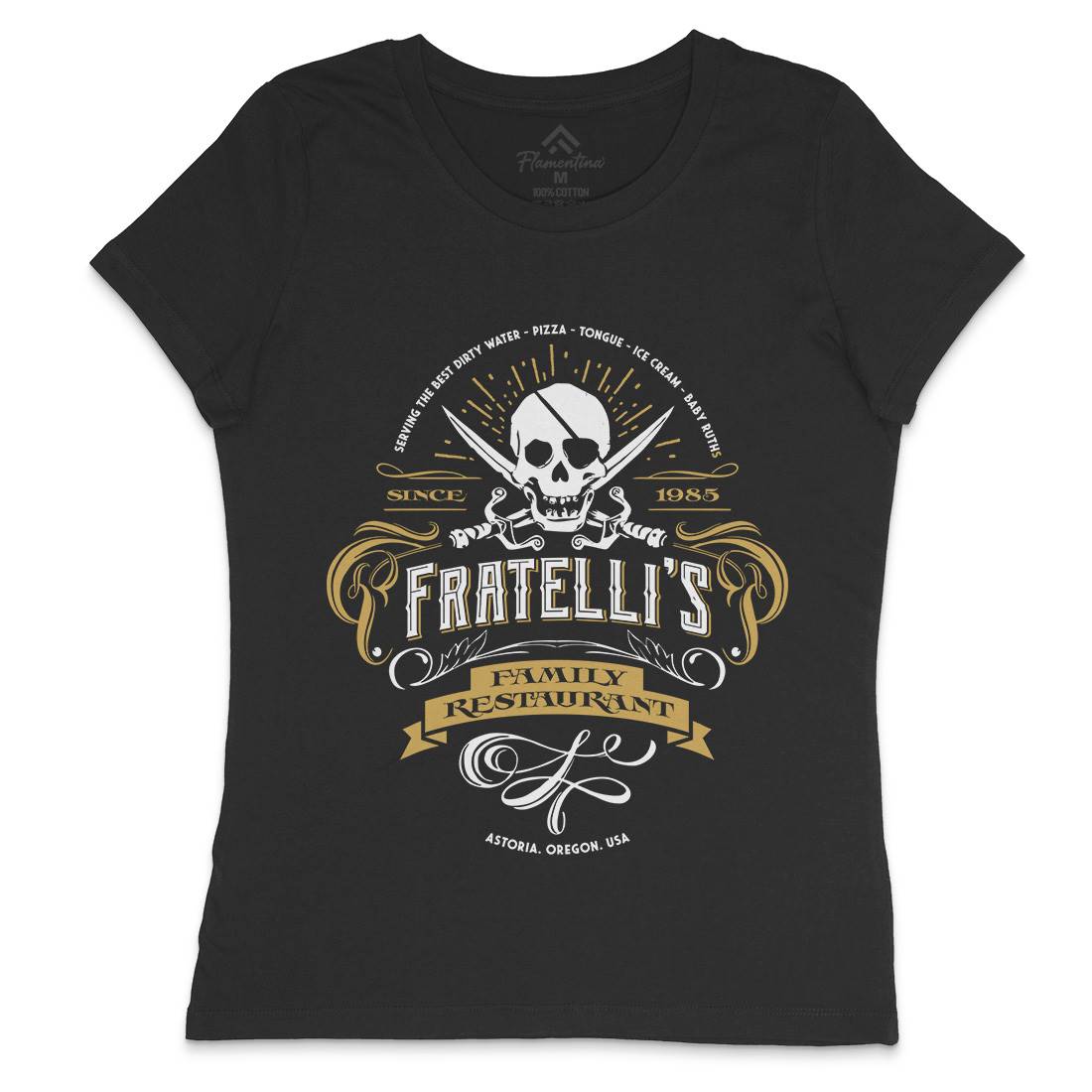 Fratellis Restaurant Womens Crew Neck T-Shirt Horror D157