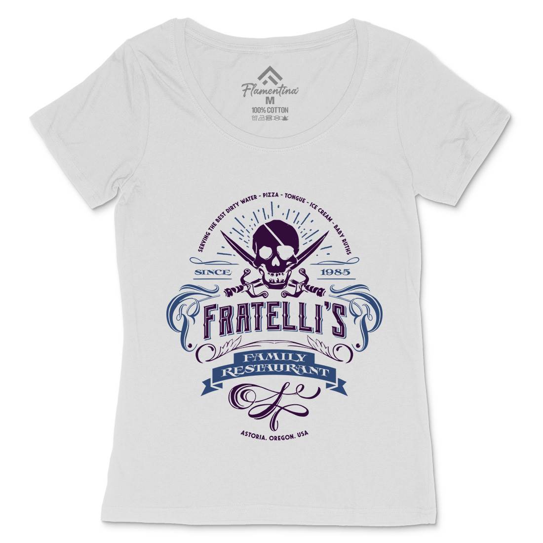 Fratellis Restaurant Womens Scoop Neck T-Shirt Horror D157