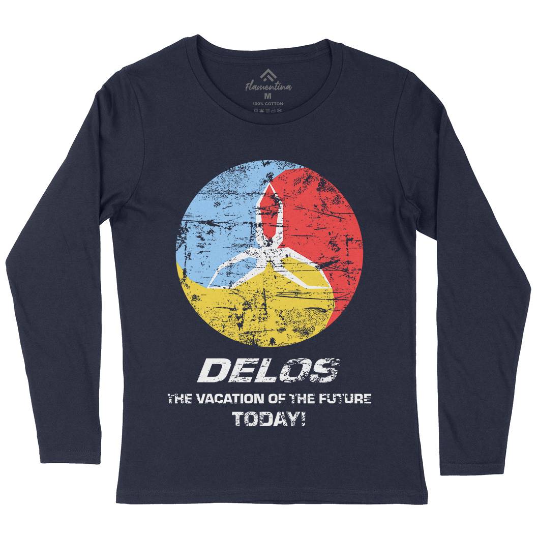 Delos Womens Long Sleeve T-Shirt Space D158