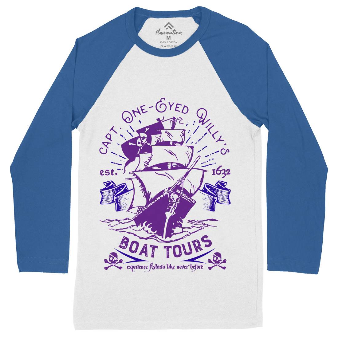 One-Eyed Willys Boat Tours Mens Long Sleeve Baseball T-Shirt Horror D160