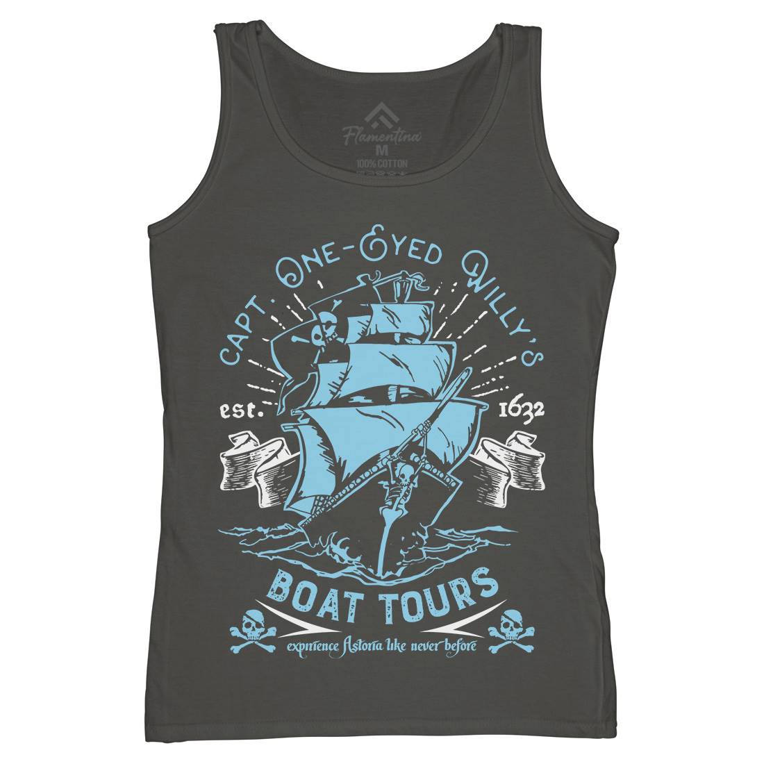 One-Eyed Willys Boat Tours Womens Organic Tank Top Vest Horror D160