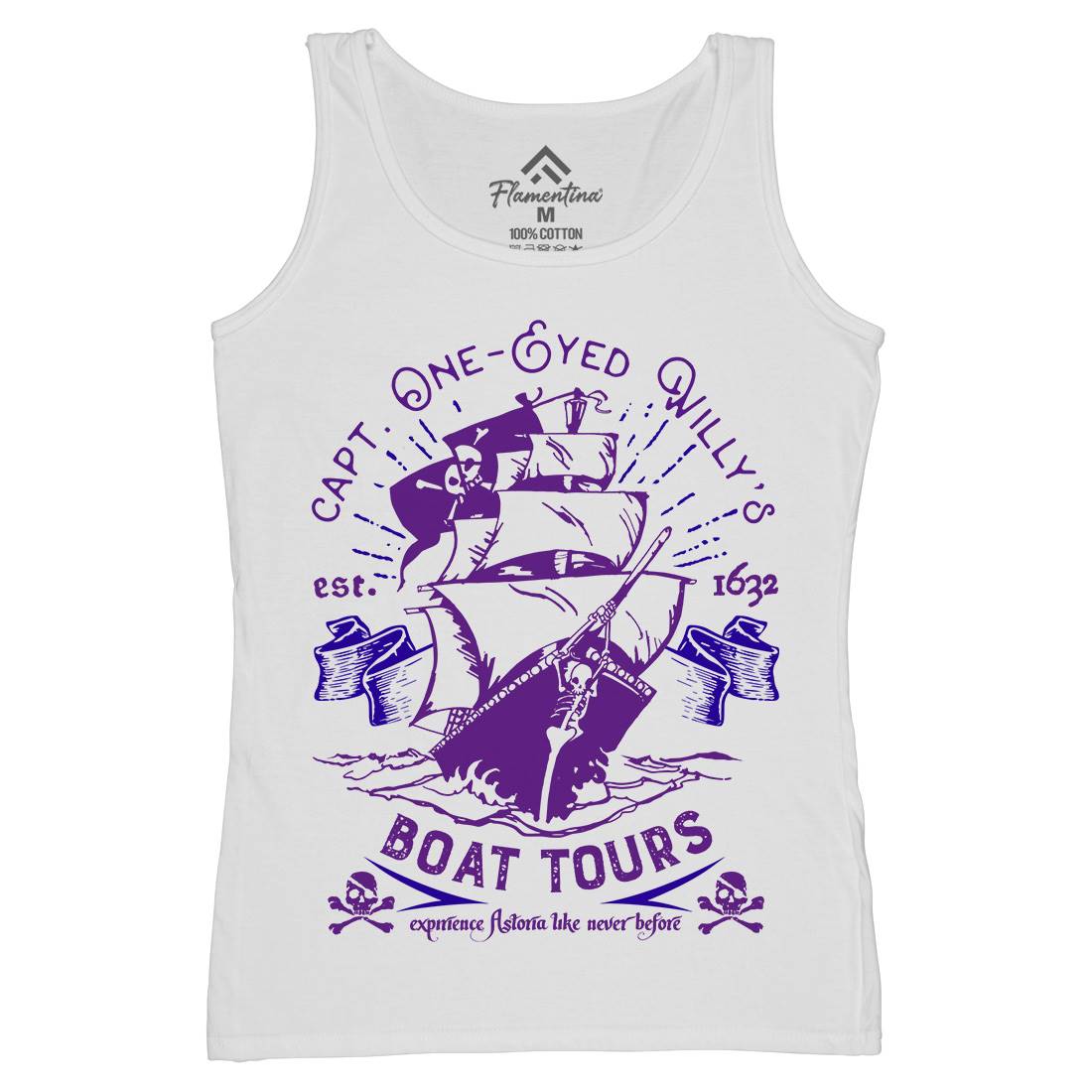 One-Eyed Willys Boat Tours Womens Organic Tank Top Vest Horror D160