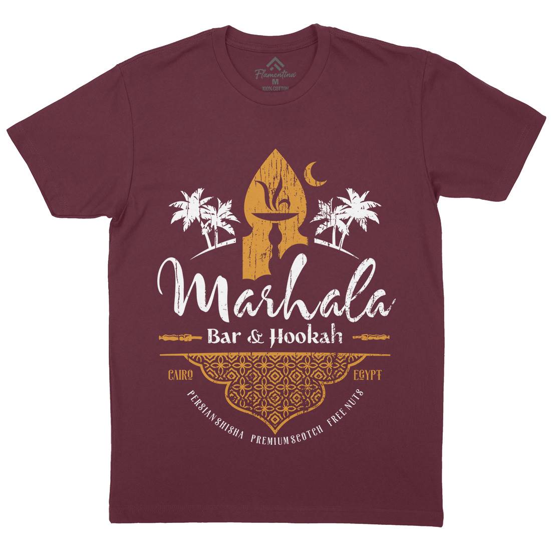 Marhala Bar Mens Organic Crew Neck T-Shirt Drinks D161