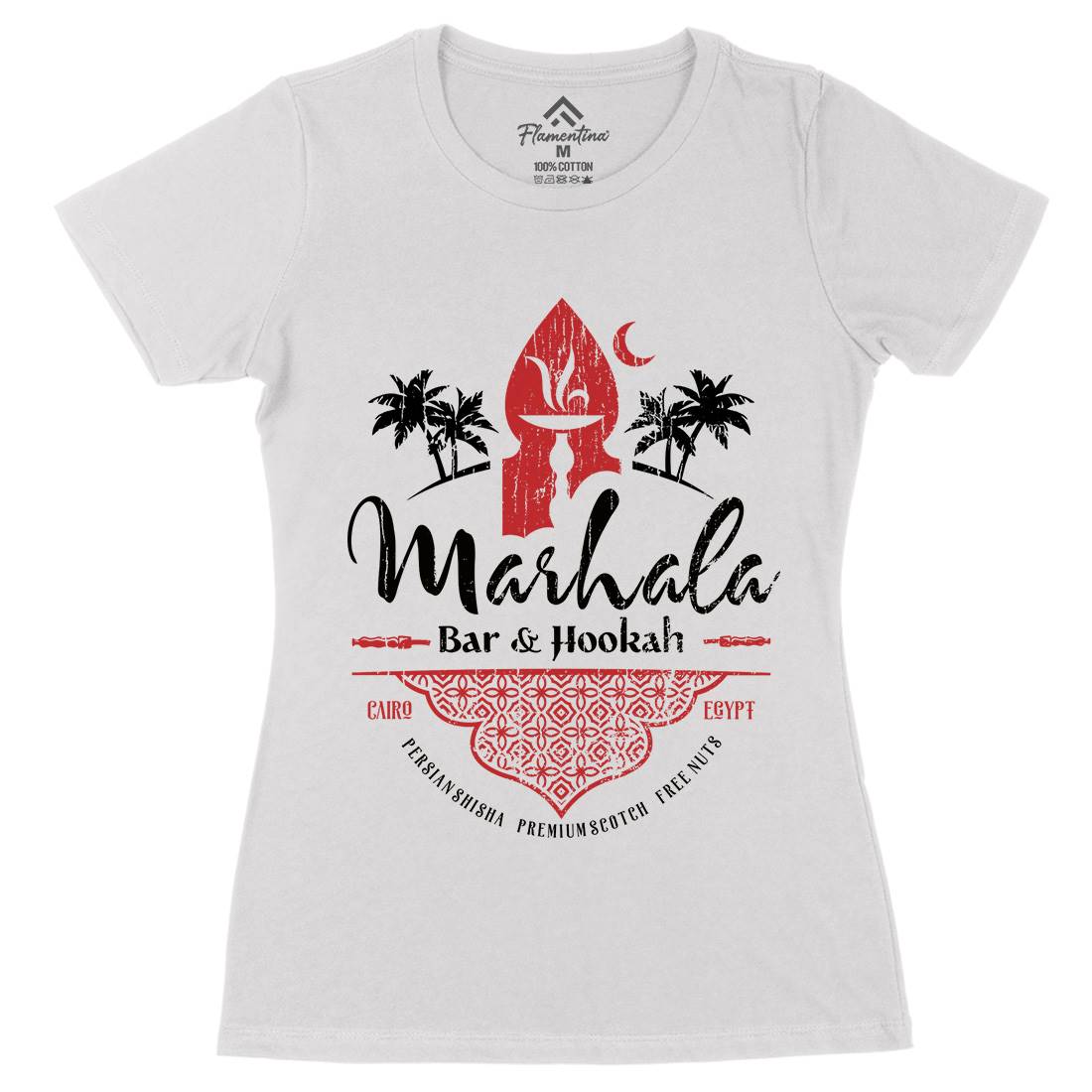 Marhala Bar Womens Organic Crew Neck T-Shirt Drinks D161