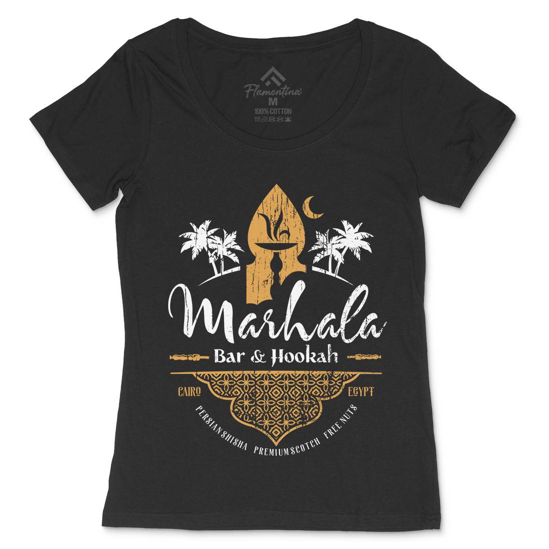 Marhala Bar Womens Scoop Neck T-Shirt Drinks D161