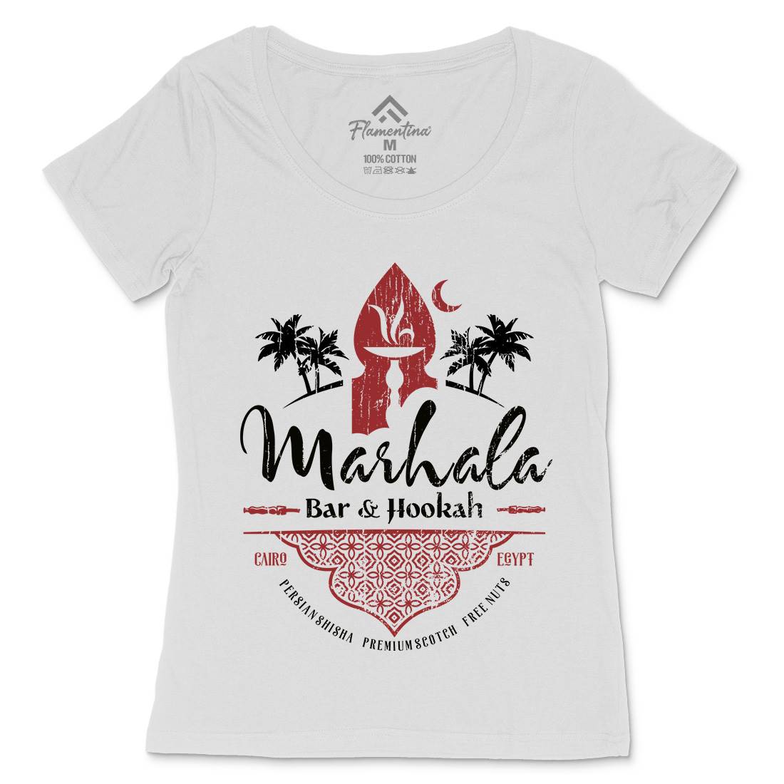 Marhala Bar Womens Scoop Neck T-Shirt Drinks D161